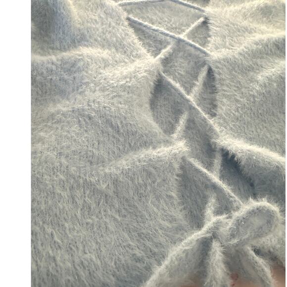 Altar’d state Everette Eyelash Lace Up light blue Sweater SzXL soft comfy feel - Picture 9 of 13